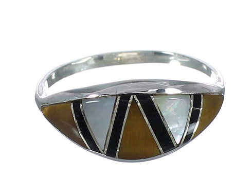 Multicolor Southwest Authentic Sterling Silver Jewelry Ring Size 6-1/4 VX61735